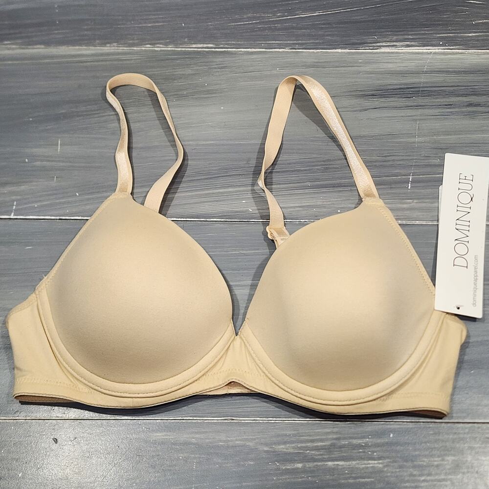 Dominique‎ Aimee Everyday T Shirt Bra Plunge Underwire 34A Style 3500 Latte